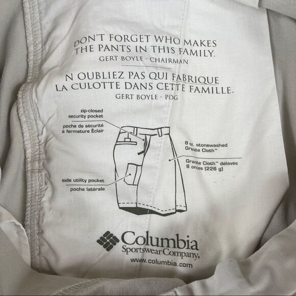 Columbia Shorts Authentic Active Outdoor Stonewashed Granite Cloth Men's Size 38 - Picture 4 of 10